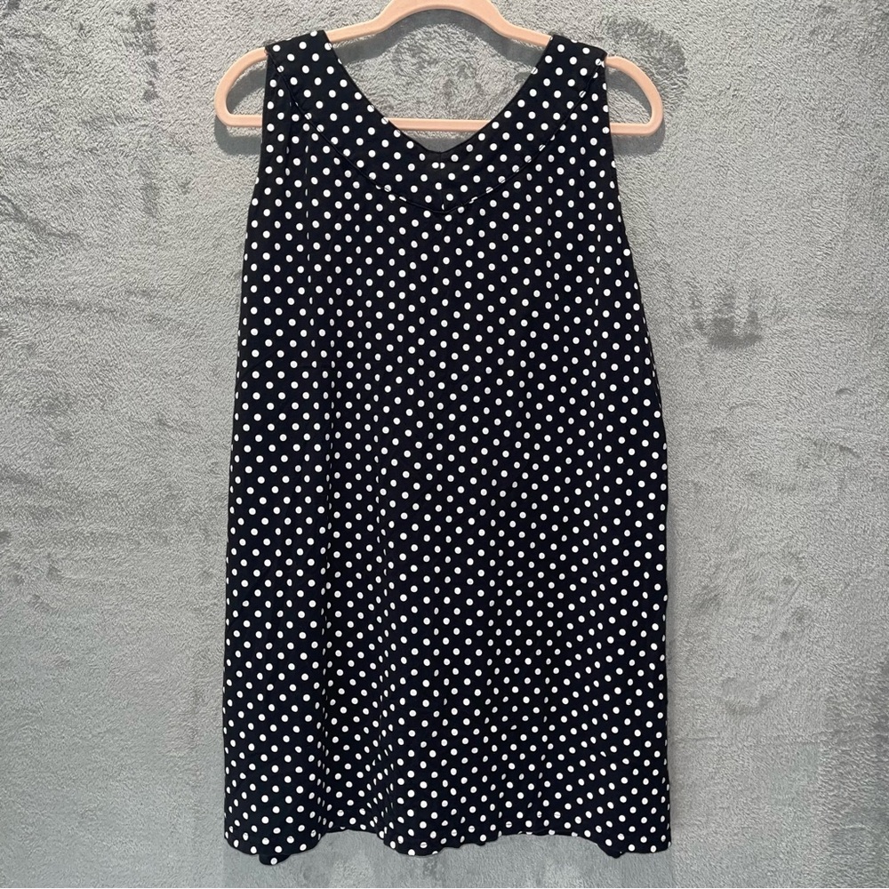 Anthony Richards Black White Polka Dot Sleeveless Blouse Size  1X - Picture 2 of 7